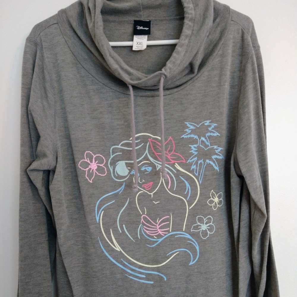 Little Mermaid Cowl Neck Long Sleeve Shirt